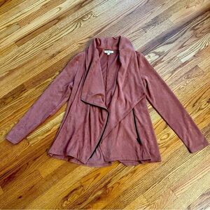 Blu Spero Dusty Pink Faux Suede Zipup Jacket size M